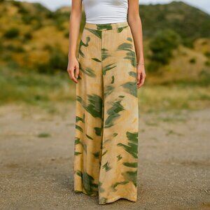 Jane Wood High Waisted Tie Dye Wide Leg Pants Size 38